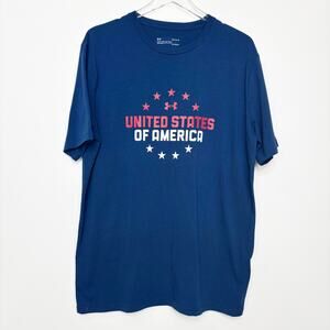 Under Armour United States of America Blue Short Sleeve Tee T-Shirt L